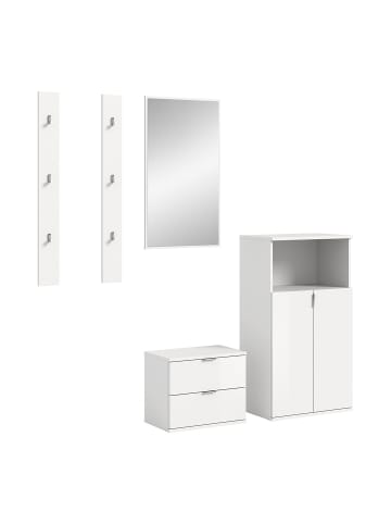 ebuy24 Garderobenmöbelset ProjektX (4-teilig) Weiß 179 x 37 cm