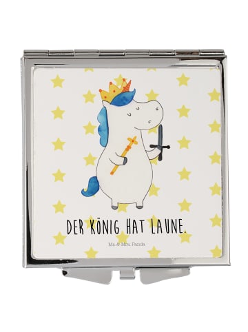 Mr. & Mrs. Panda Kosmetikspiegel Einhorn König mit Schwert mit S... in Weiß