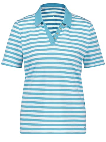 Gerry Weber Polo 1/2 Arm in Blau/Ecru/Weiss Streifen