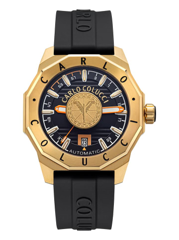 Carlo Colucci Dreizeiger Automatik Drabbe in Schwarz
