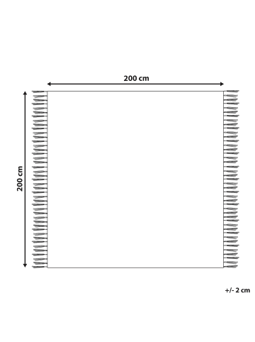 Beliani Picknickdecke MOUZA in Beige/Grau - (W) 200 x (H) 1 x (L) 200 cm