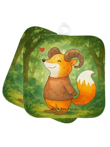 Mr. & Mrs. Panda Topfuntersetzer Widder Astologie Design ohne Sp... in Weiß