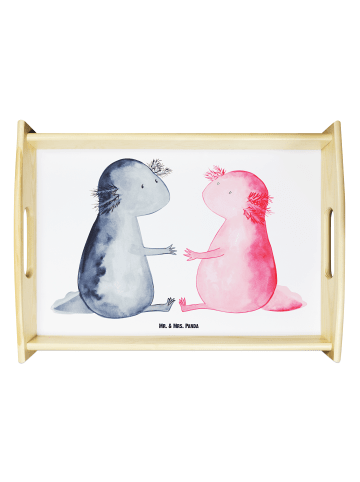 Mr. & Mrs. Panda Serviertablett Axolotl Liebe ohne Spruch in Weiß