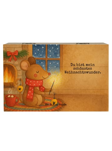 Mr. & Mrs. Panda Truhe Maus Weihnachten Design mit Spruch in Weiß