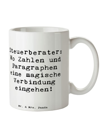 Mr. & Mrs. Panda Teetasse Spruch Magische Steuerberater mit Spruch in Weiß