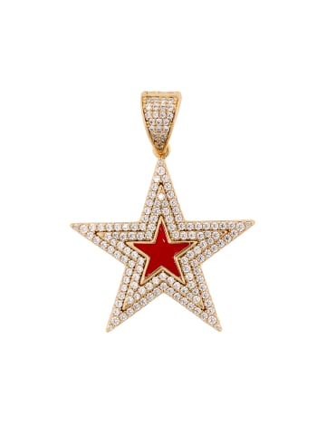 myMo at night Women Pendant With Rhinestones in Rose Gold Red