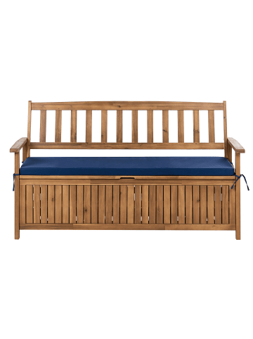 Beliani Gartenbank SOVANA in Braun/Blau - (W) 160 x (H) 91 x (L) 60 cm
