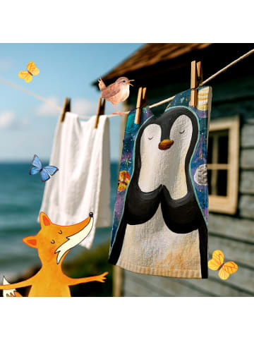 Mr. & Mrs. Panda Kinderhandtuch Pinguin Universum Design ohne Sp... in Weiß