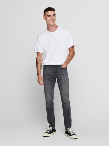 Only&Sons Skinny Fit Jeans Basic Denim Hose Stoned Washed Pants ONSWARP in Grau