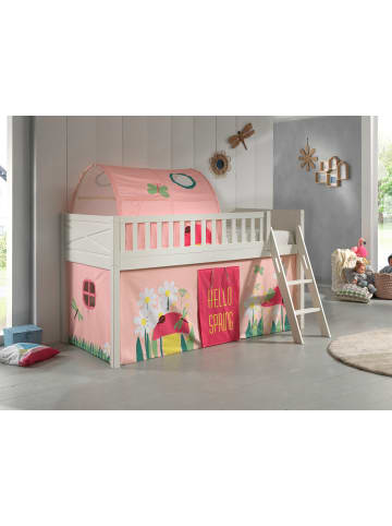 58 aufm Kessel KINDERBETT Karyl 208x114x135 Massivholz Weiß Textilset Spring 2