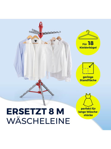 EASYmaxx Wäscheständer Kompakt grau/rot  grau