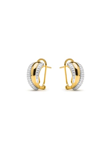 Luxenter Ohrringe aus 925er Sterlingsilber mit Zirkonia, 18 Karat Gelbgold-Finish – Musi