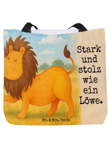 Mr. & Mrs. Panda Tasche Sternzeichen Löwe Design mit Spruch in Weiß