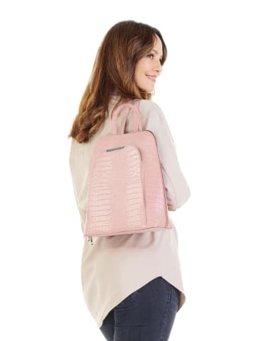 Cluty Rucksack echt Leder in rosa