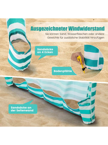 COSTWAY Strandzelt mit Seitenwand 183cm in Grün