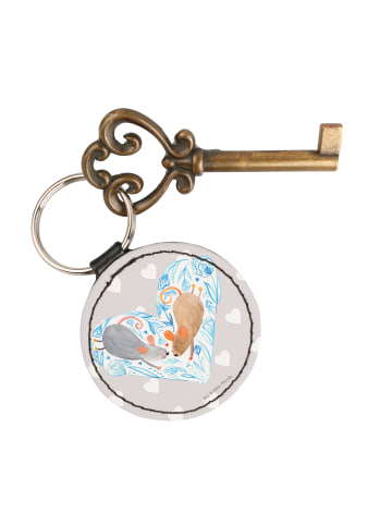 Mr. & Mrs. Panda Anhänger Mäuse Herz ohne Spruch in Grau Pastell