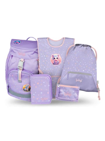BAAGL 5-tlg. Set: Schulrucksack Airy in Rosa Lieblingstiere