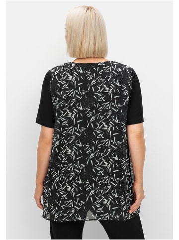sheego Blusenshirt in schwarz-weiß gemustert
