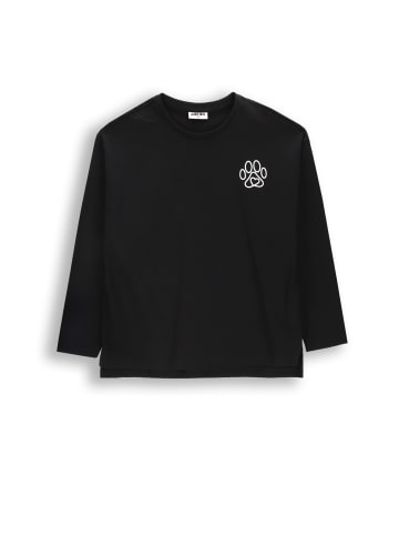 MOKIDA Langärmliges Baumwollshirt in schwarz