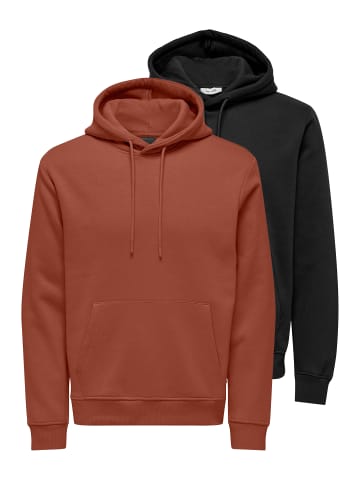 ONLY & SONS Sweatshirt / Hoodie Connor in Schwarz / rot