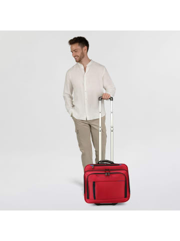 Dermata 2 Rollen Businesstrolley 38 cm Laptopfach in rot