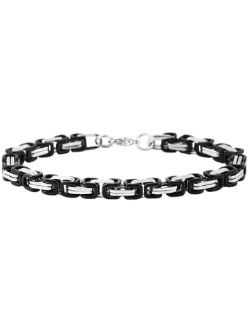 Adeliás Herren Armband aus Edelstahl 22 cm in schwarz