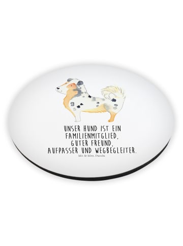 Mr. & Mrs. Panda Rund Magnet Hund Australien Shepherd mit Spruch in Weiß
