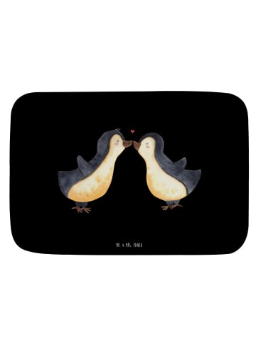 Mr. & Mrs. Panda Badematte Pinguin Liebe ohne Spruch in Schwarz