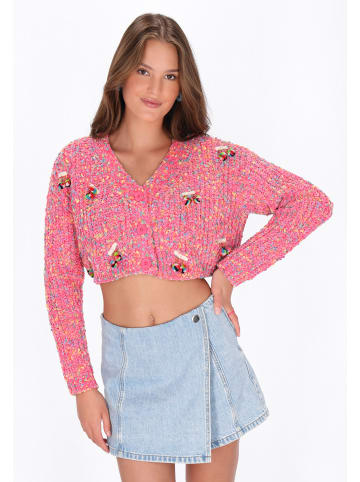 myMo Cardigan in pink multicolor