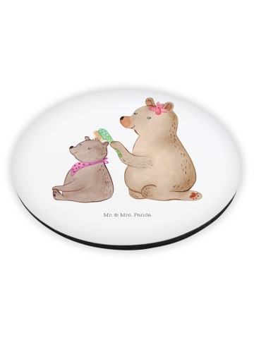 Mr. & Mrs. Panda Rund Magnet Bär Kind ohne Spruch in Weiß