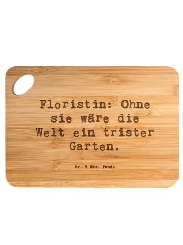 Mr. & Mrs. Panda Schneidebrett Spruch Floristin Garten mit Spruch in Braun