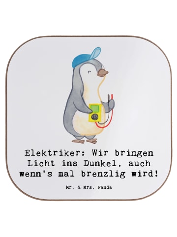 Mr. & Mrs. Panda Untersetzer Kaffee Elektriker Lichtbringer mit ... in Weiß