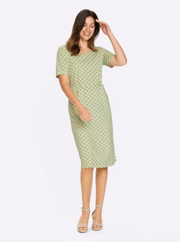 Sieh an! Jerseykleid in pistazie-khaki-bedruckt