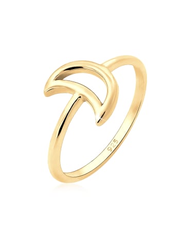 Elli Ring 925 Sterling Silber Astro, Halbmond in Gold