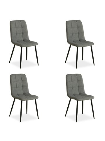 Homestyle4u Esszimmerstuhl 4er Set in Grau