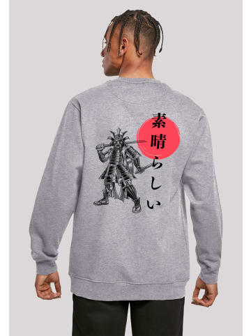 F4NT4STIC Sweatshirt Samurai Japan Grafik in grau meliert