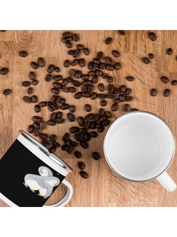 Mr. & Mrs. Panda Camping Emaille Tasse StandeMenschtliche Trauung V... in Schwarz