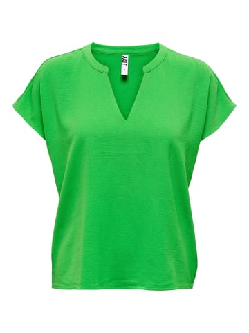 JACQUELINE de YONG Einfarbige Kurzarm Bluse V-Ausschnitt Blusenshirt Blouse JDYLION in Grün-2