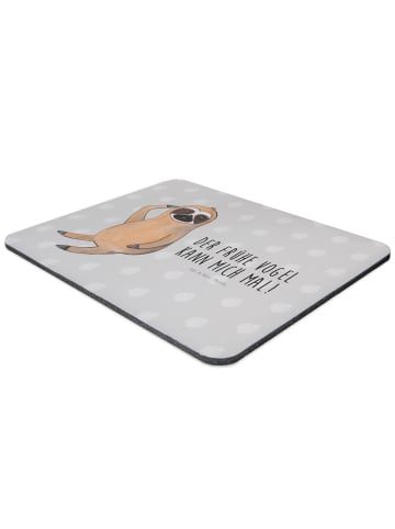 Mr. & Mrs. Panda Mousepad Faultier Vogel mit Spruch in Grau Pastell