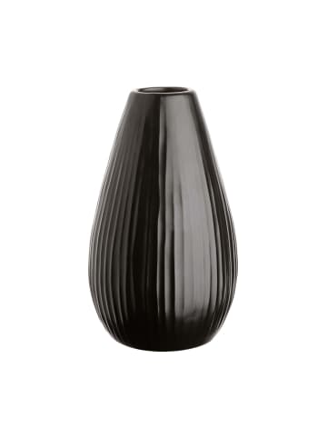 Butlers Vase Höhe 16cm RIFFLE in Schwarz