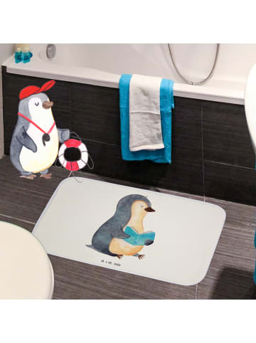 Mr. & Mrs. Panda Badteppich Pinguin Buch ohne Spruch in Weiß