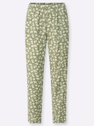 WITT WEIDEN Schlupfhose in khaki-weiß-bedruckt