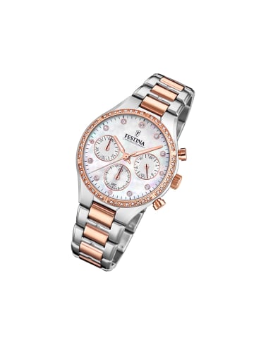 Festina Chronograph-Armbanduhr Festina Boyfriend silber, rose mittel (ca. 36mm)