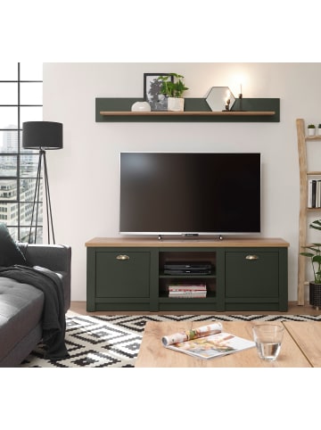 Furn.Design Wandboard grün, Wotan Eiche 150 cm, Wandregal im Landhaus-Stil
