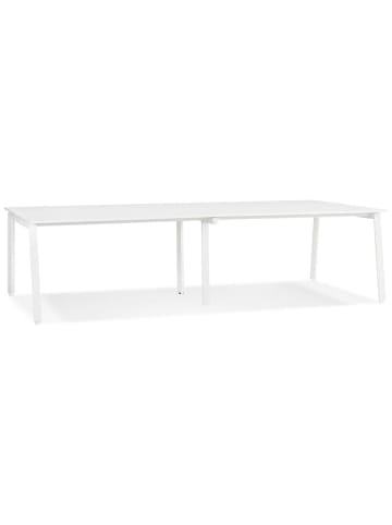 KADIMA DESIGN Schreibtisch MDF & Metall, Doppelarbeitsplatz flexibel, 280x140 cm in Weiß