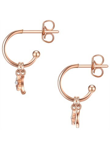 Glanzstücke München Ohrstecker Halbmond/Stern aus Sterling Silber mit Zirkonia in roségold
