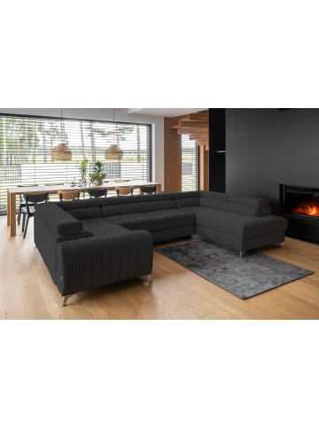 MF Design Luisa Recamiere Rechts in Asphalt -  (L) 202 x (B) 347 x (H) 92 cm