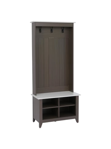 MCW Garderobe P28, Walnuss-Optik, beige
