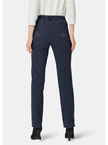 GOLDNER Kurzgröße:  Edle Jeansschlupfhose LOUISA in dunkelblau