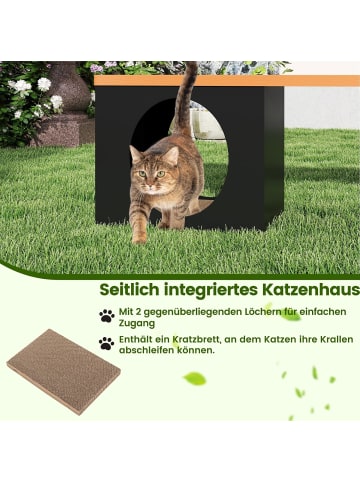 COSTWAY Gartenbank Metall wetterfest in Braun